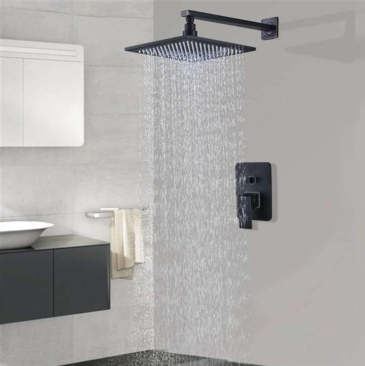 Fontana Rivera 10-Inch Dark Oil LED rainfall shower installation